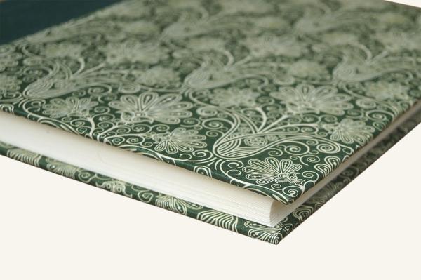 Writing book green "Leni", blank book with cream-colored paper